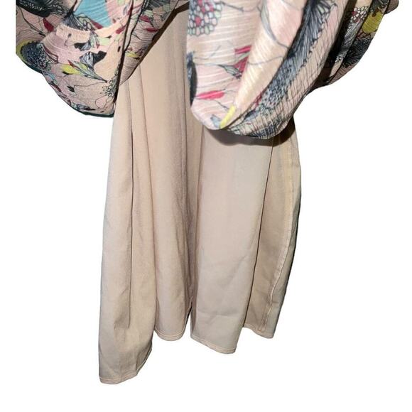 ELOQUII Layered Ruffle Crepe Pink Floral Print Short Sleeved Shift Dress Sz. 20 - Picture 8 of 16